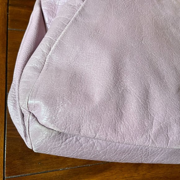 Elliott Lucca Purple Grained Leather Hobo Bag - Picture 6 of 12